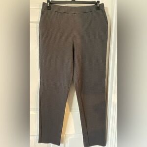 Women’s SUSAN GRAVER Black & Gray Houndstooth Print Pull On Knit Pants Sz SMALL